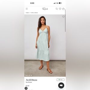 Rails Avril Dress- Light Green/Blue V-Neck,  size medium